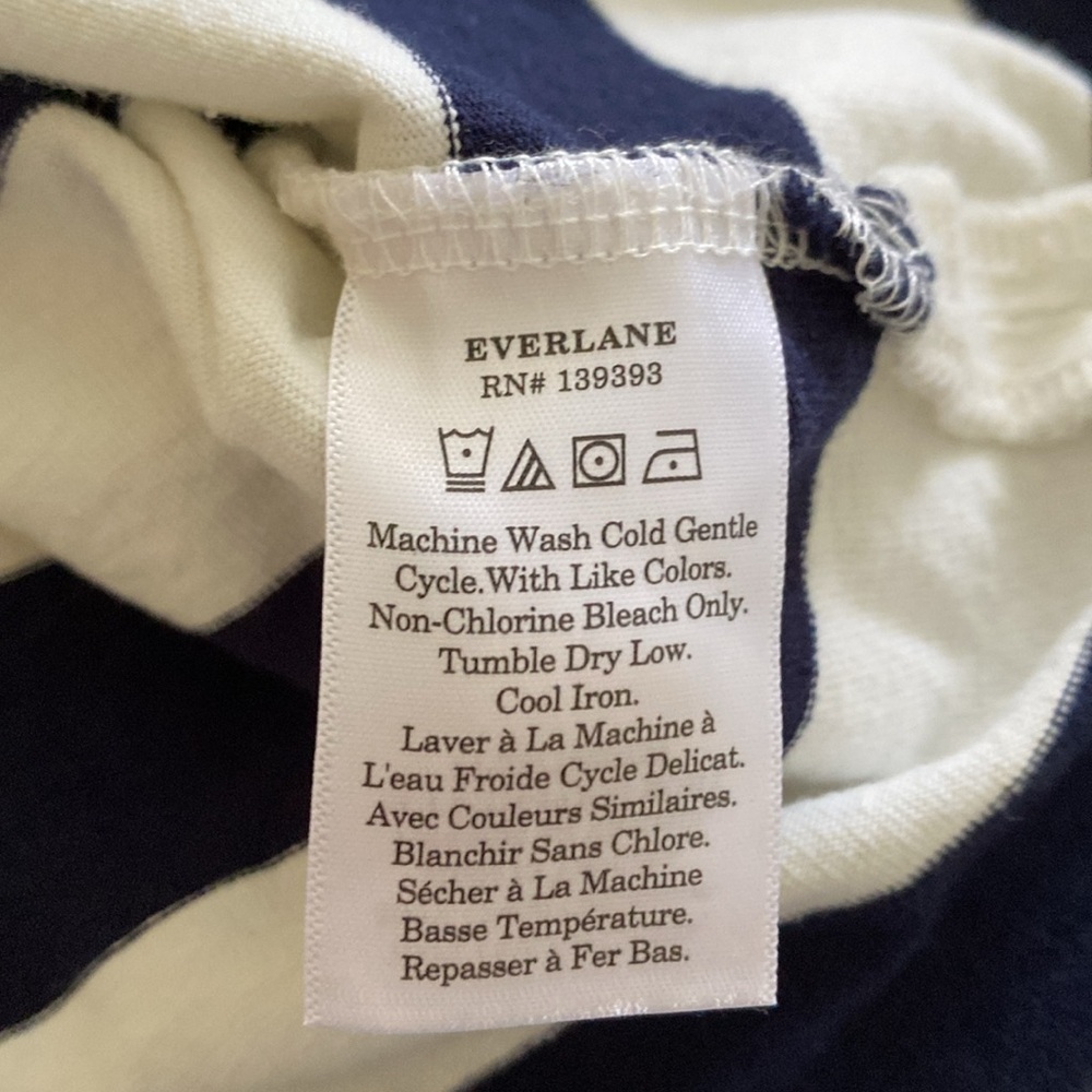 Men’s Everlane premium weight rugby shirt in navy and bone - Picture 9 of 9